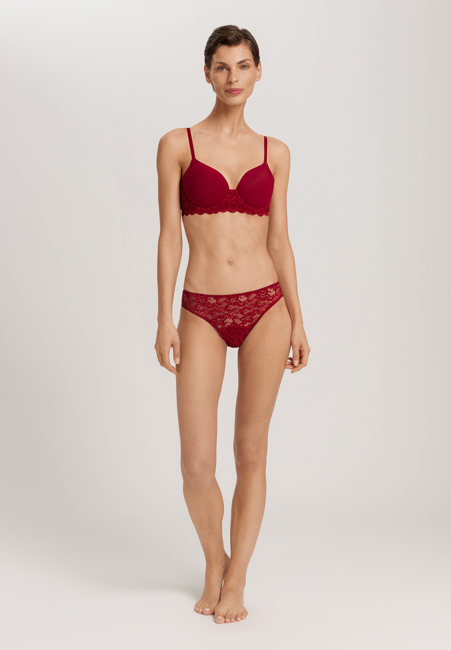 The Moments-Mini Briefs By Hanro in Red Dahlia