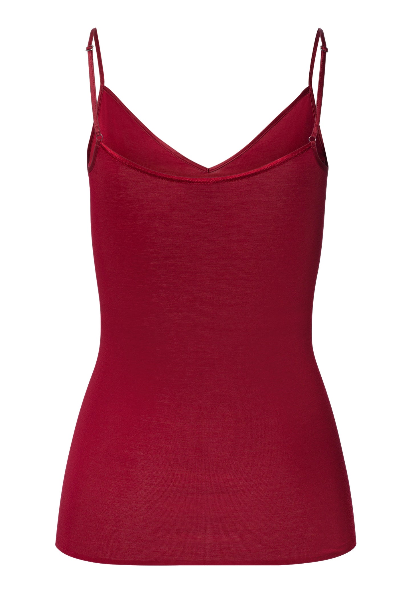 The Cotton Seamless-Spaghetti Top By Hanro in Red Dahlia