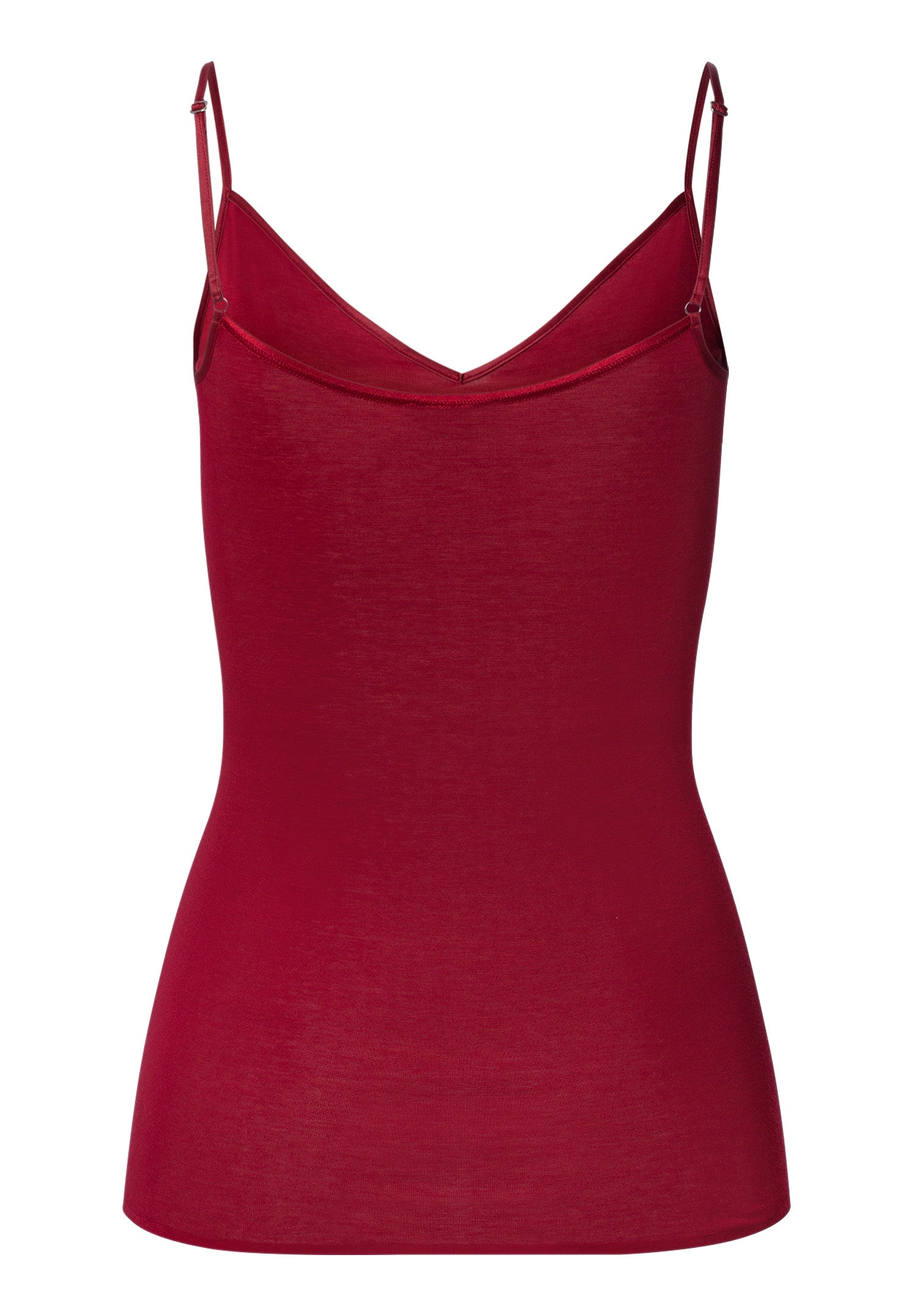 The Cotton Seamless-Spaghetti Top By Hanro in Red Dahlia