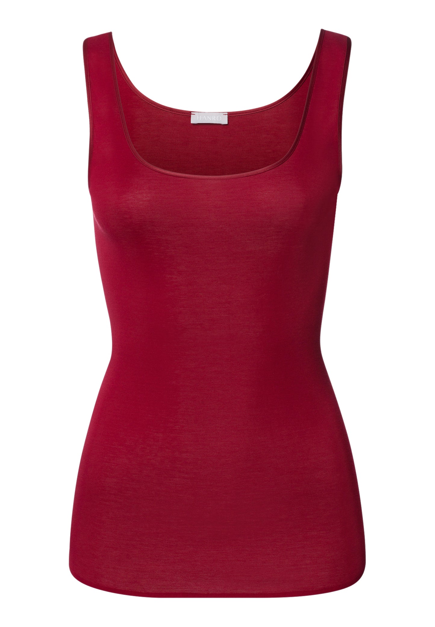 The Cotton Seamless-Tank Top By Hanro in Red Dahlia