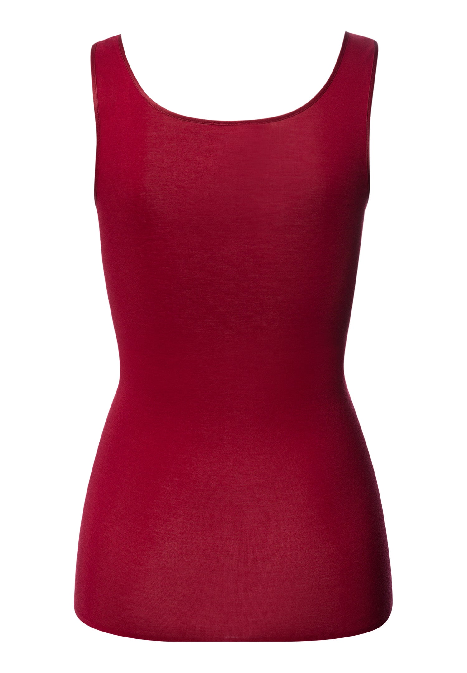 The Cotton Seamless-Tank Top By Hanro in Red Dahlia