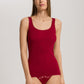 The Cotton Seamless-Tank Top By Hanro in Red Dahlia