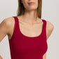 The Cotton Seamless-Tank Top By Hanro in Red Dahlia