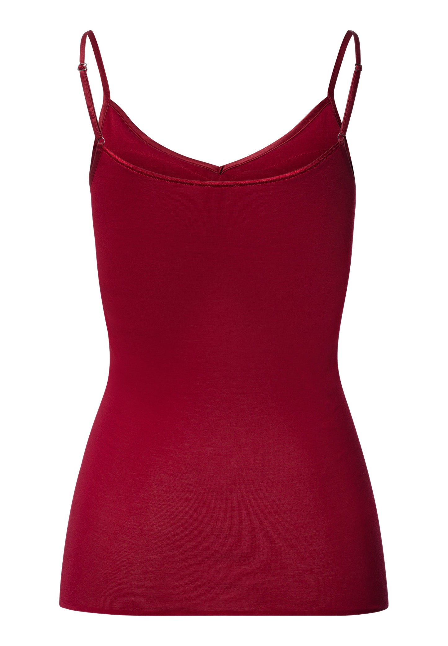 The Cotton Seamless-Spaghetti Top Padded By Hanro in Red Dahlia