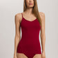 The Cotton Seamless-Spaghetti Top Padded By Hanro in Red Dahlia