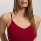 The Cotton Seamless-Spaghetti Top Padded By Hanro in Red Dahlia