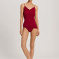 The Cotton Seamless-Midi Briefs By HANRO in Red Dahlia