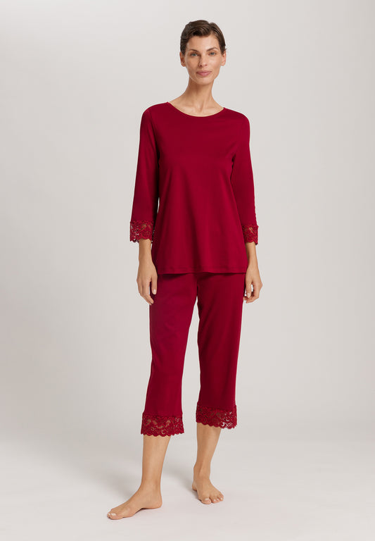 The Moments Nw-3/4 Slv Pajama By Hanro in Red Dahlia