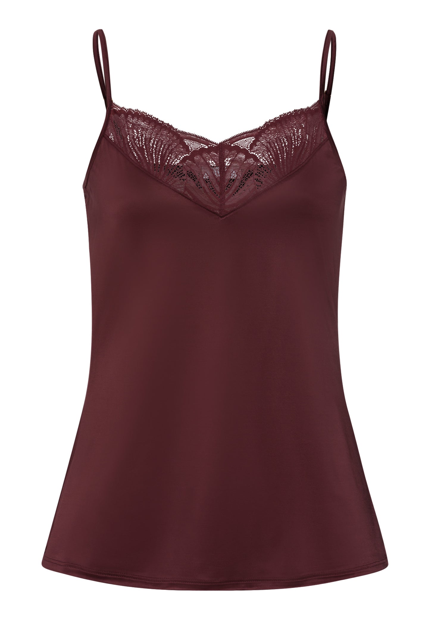 The Lilith-Spaghetti Top By Hanro in Vivid Brown