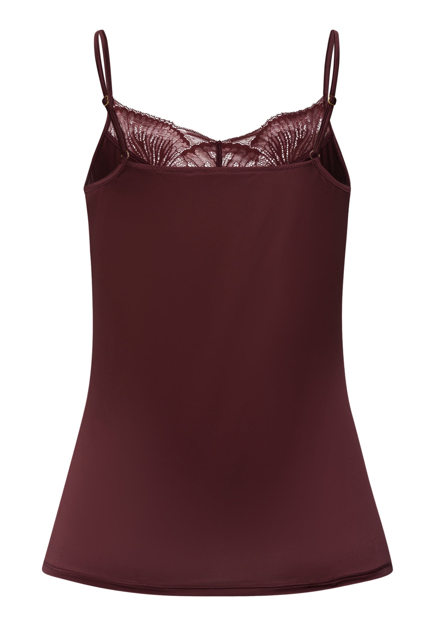 The Lilith-Spaghetti Top By Hanro in Vivid Brown