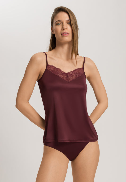 The Lilith-Spaghetti Top By Hanro in Vivid Brown