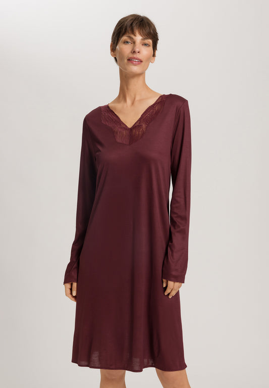 The Lilith Nw-L/Slv Nightdress 100Cm By Hanro in Vivid Brown