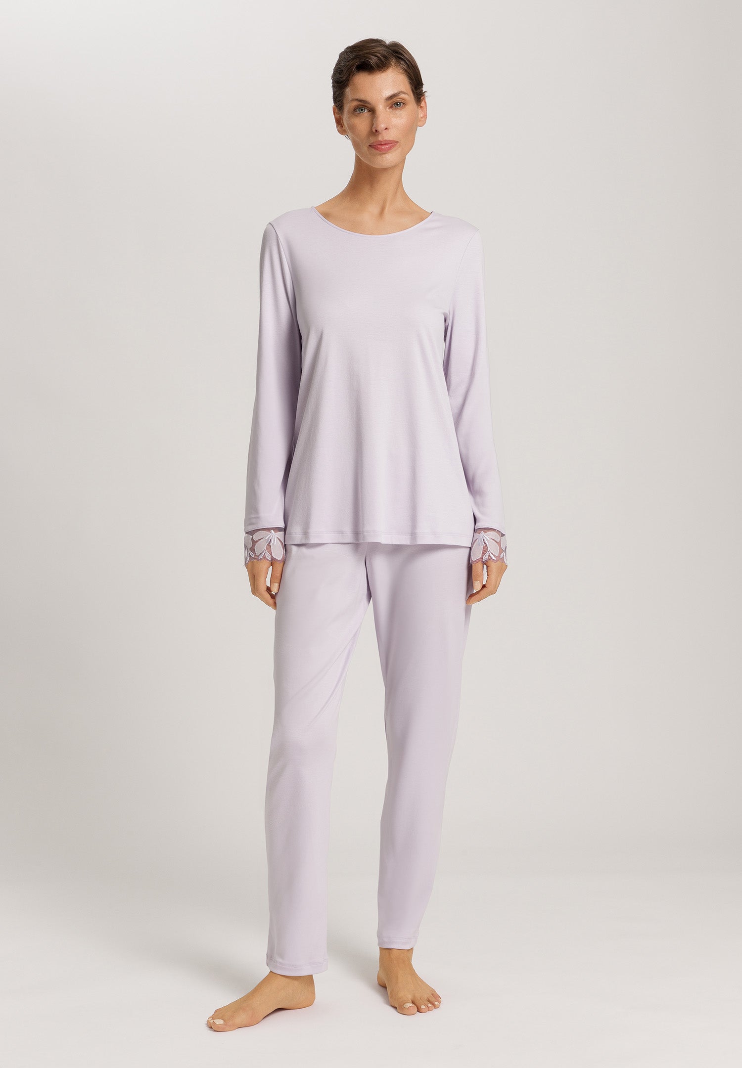 The Kalea Nw-Long Sleeve Pajama By HANRO in Pink Lavender