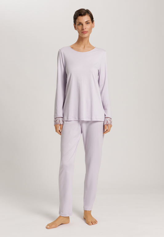 The Kalea Nw-Long Sleeve Pajama By HANRO in Pink Lavender