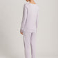 The Kalea Nw-Long Sleeve Pajama By HANRO in Pink Lavender