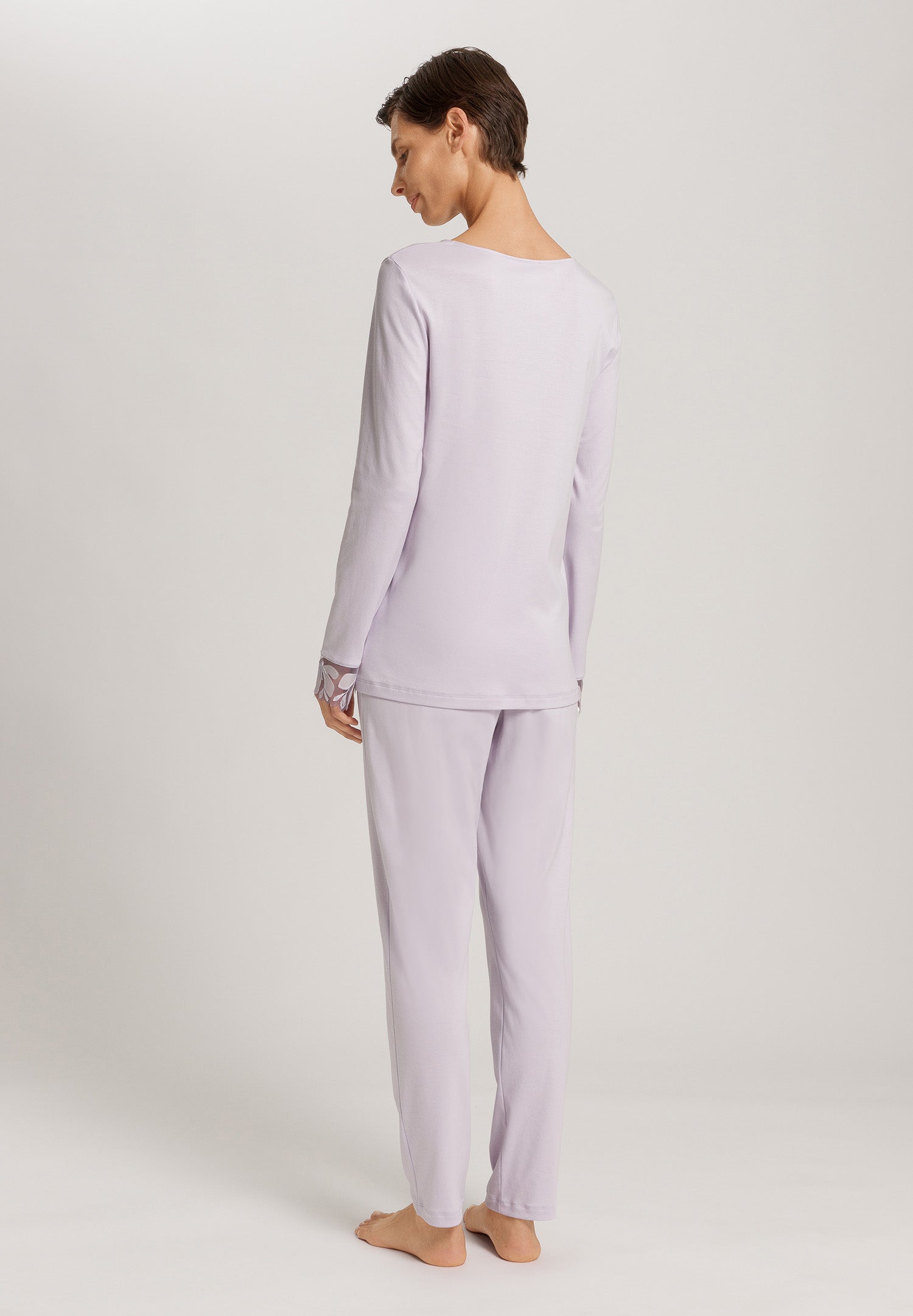 The Kalea Nw-Long Sleeve Pajama By HANRO in Pink Lavender