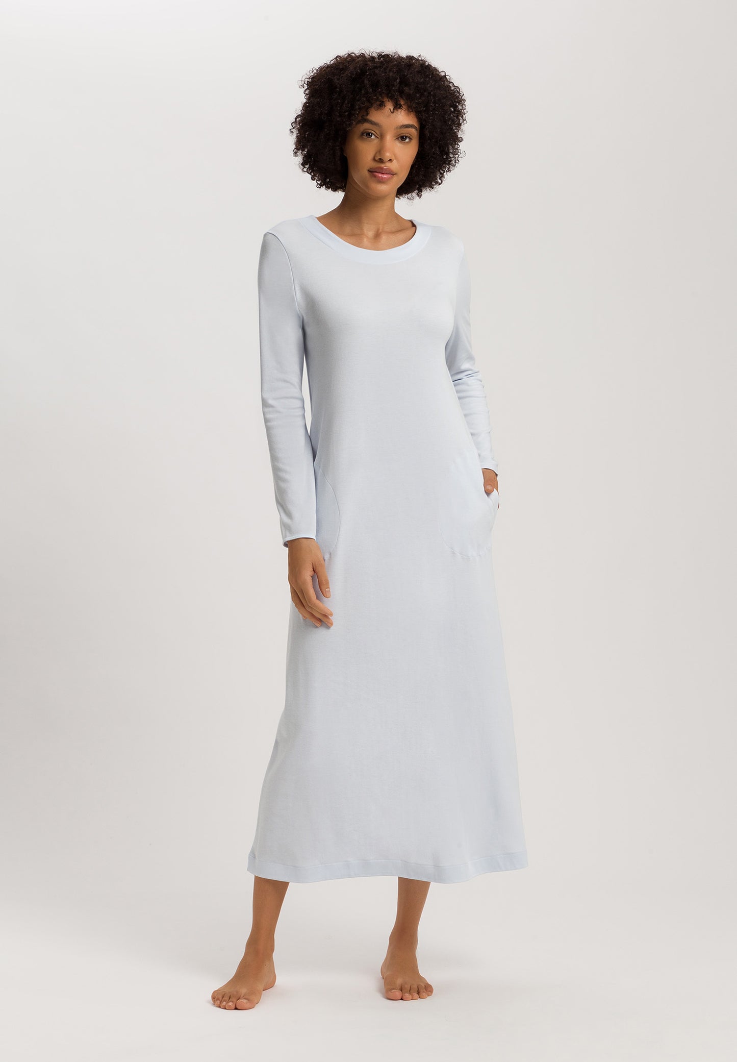 The Malena-L/Slv Nightdress 130Cm By Hanro in Powder Blue