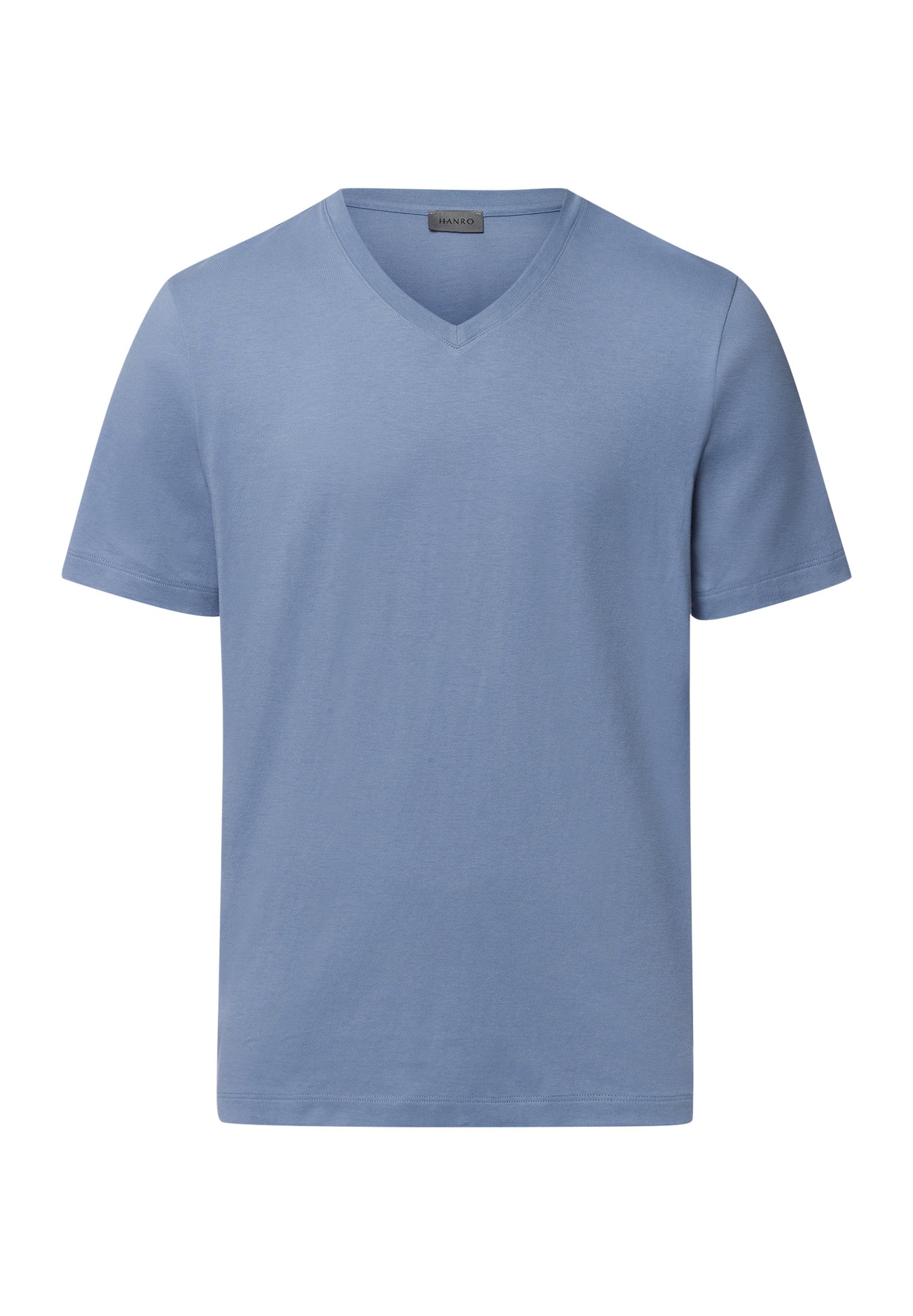 The Living Shirts-S/Slv Shirt V-Neck By Hanro in Dusky Aqua