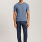 The Living Shirts-S/Slv Shirt V-Neck By Hanro in Dusky Aqua