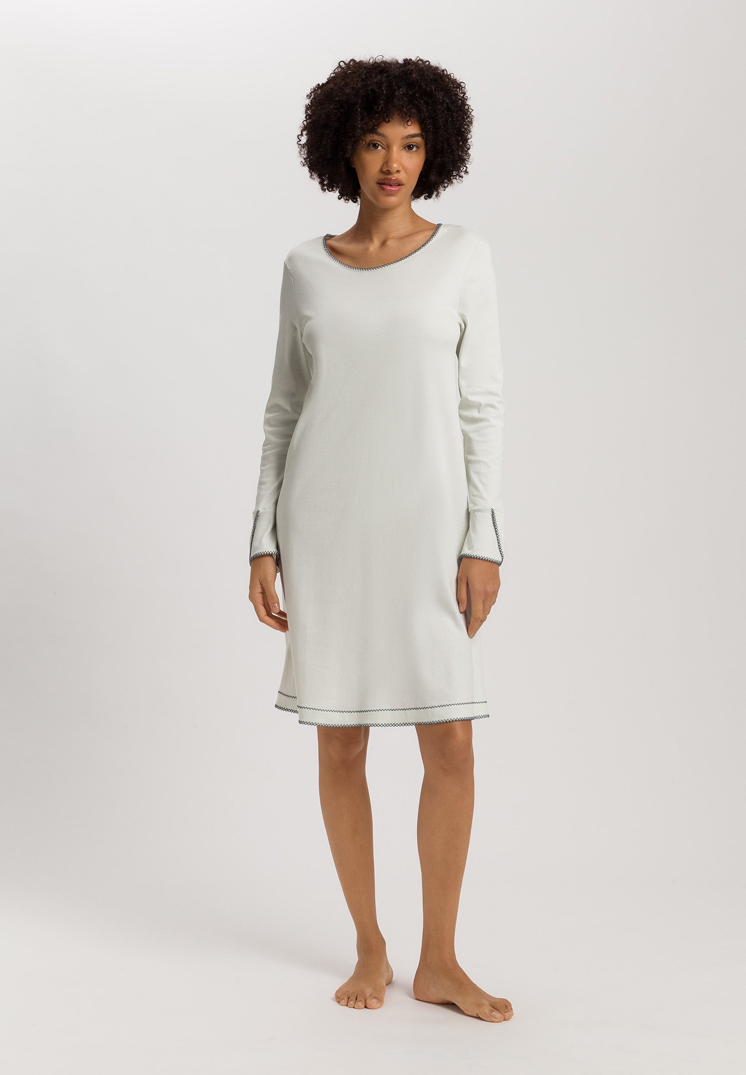 The Una-L/Slv Nightdress 100Cm By Hanro in Green Beryl