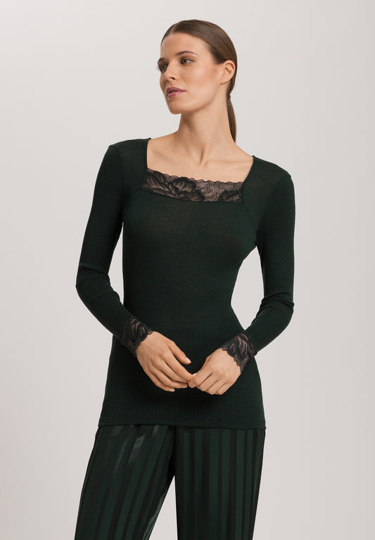 The Celeste-L/Slv Shirt By Hanro in Dark Malachite