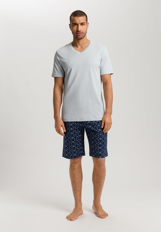 The Night & Day-S/Slv Pajama By Hanro in Blue Diamonds