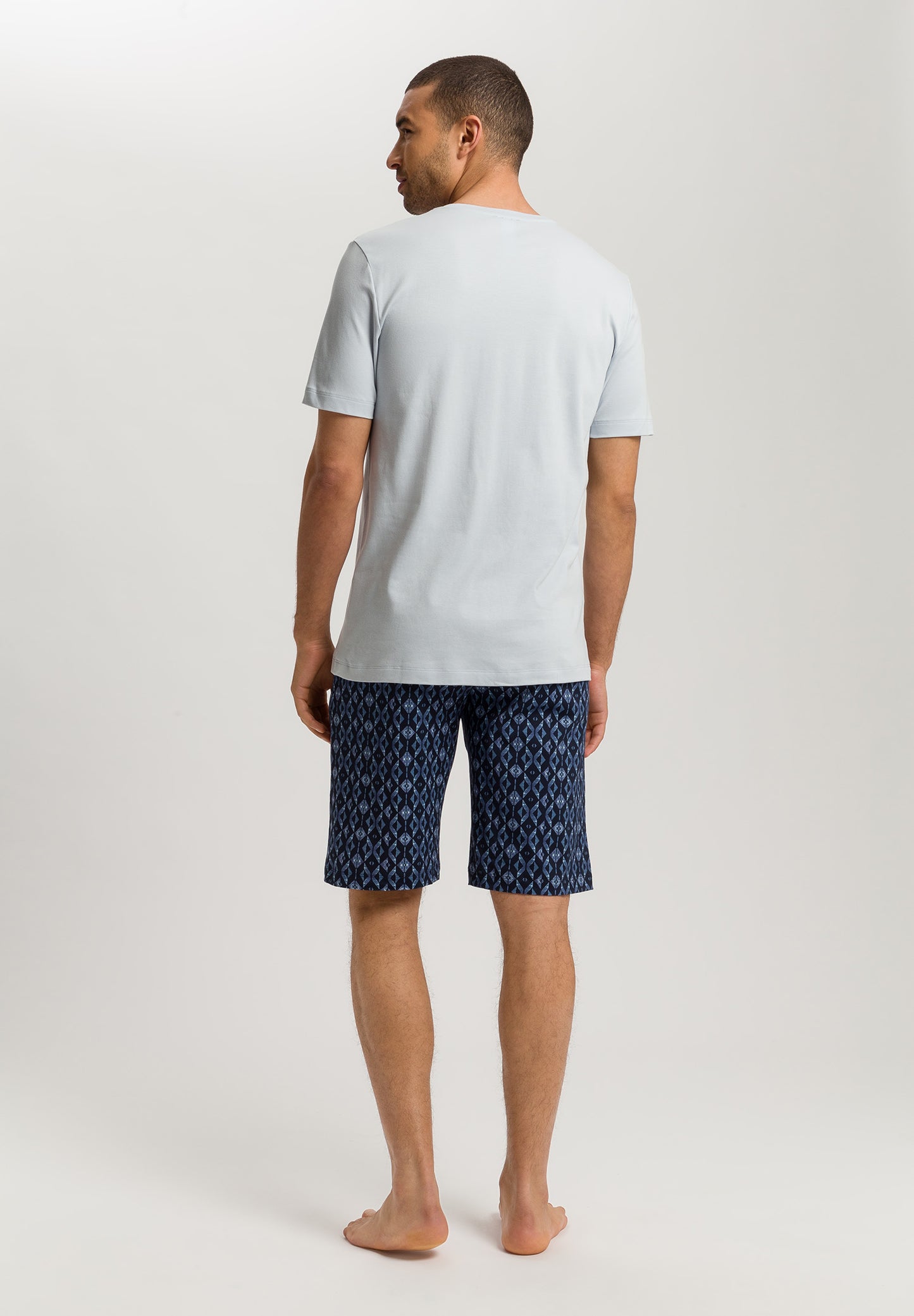 The Night & Day-S/Slv Pajama By Hanro in Blue Diamonds