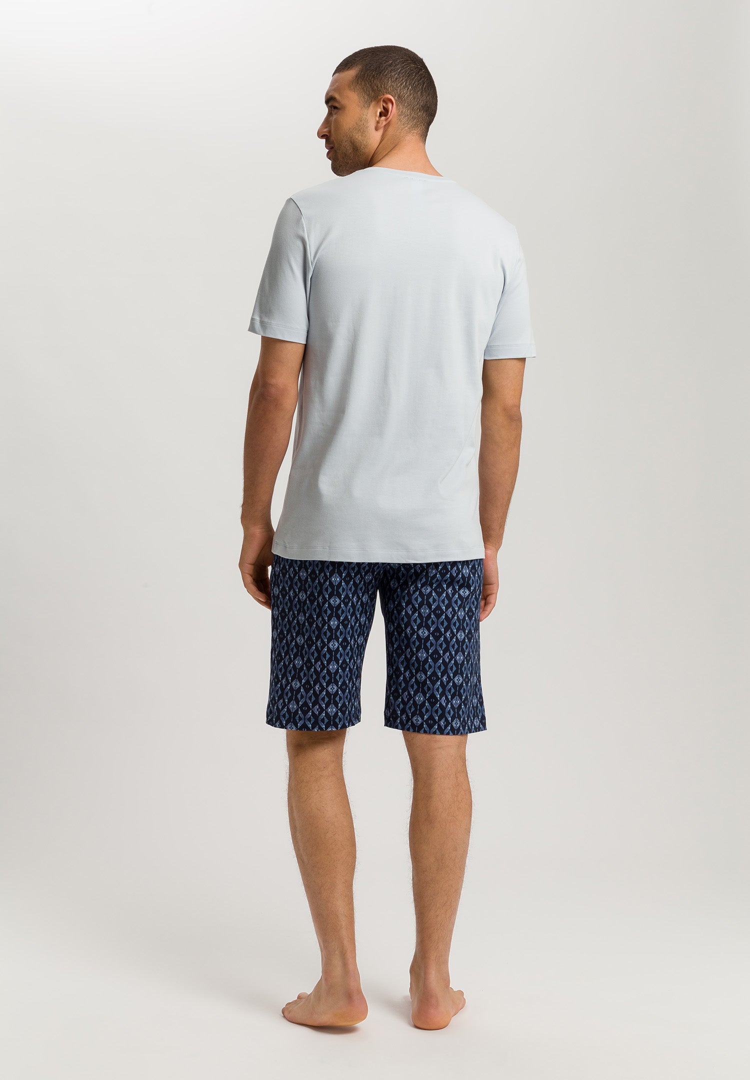 The Night & Day-S/Slv Pajama By Hanro in Blue Diamonds