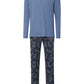 The Night & Day-L/Slv Pajama By Hanro in Aqua Ink Leaves