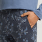 The Night & Day-L/Slv Pajama By Hanro in Aqua Ink Leaves