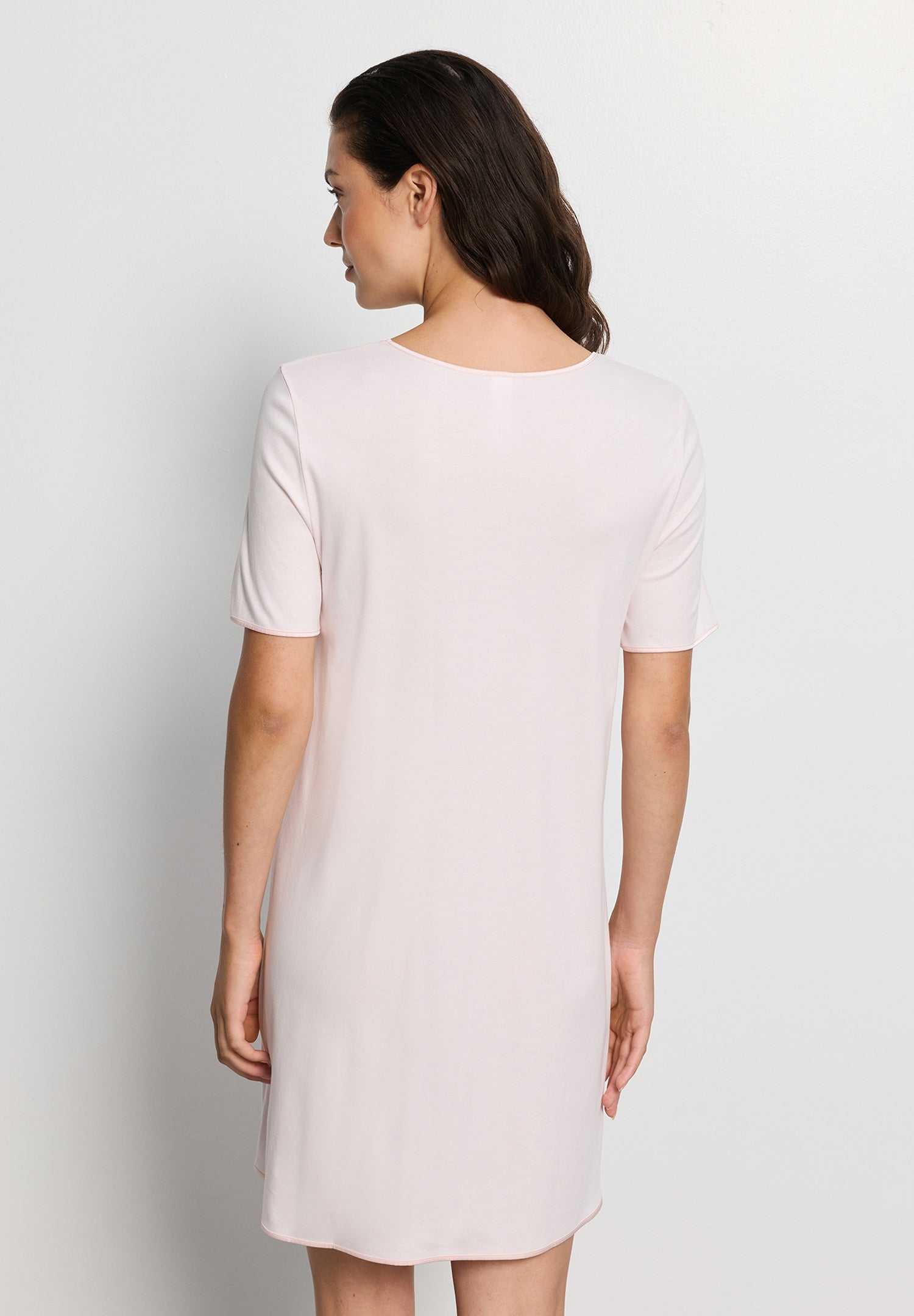 The Cotton Silk-S/Slv Nightdress 90Cm by HANRO in Honeydew