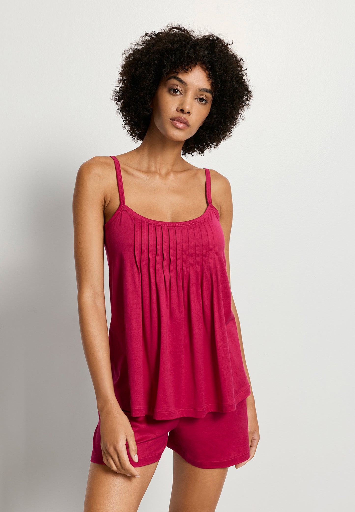 The Juliet-Sleeveless Short Pyjama by HANRO in Light Sangria