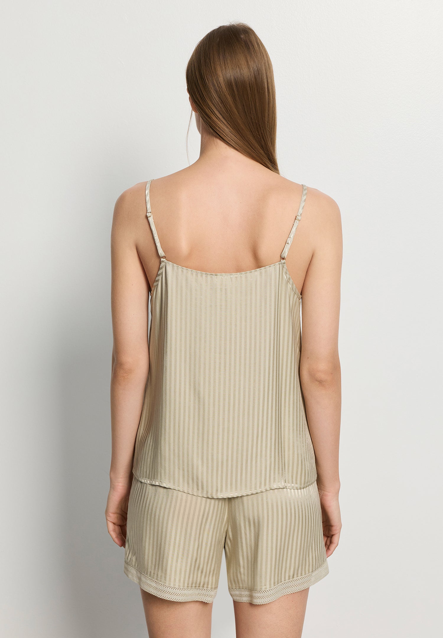 The Sleep & Lounge-Spaghetti Top by HANRO in Olive Stem