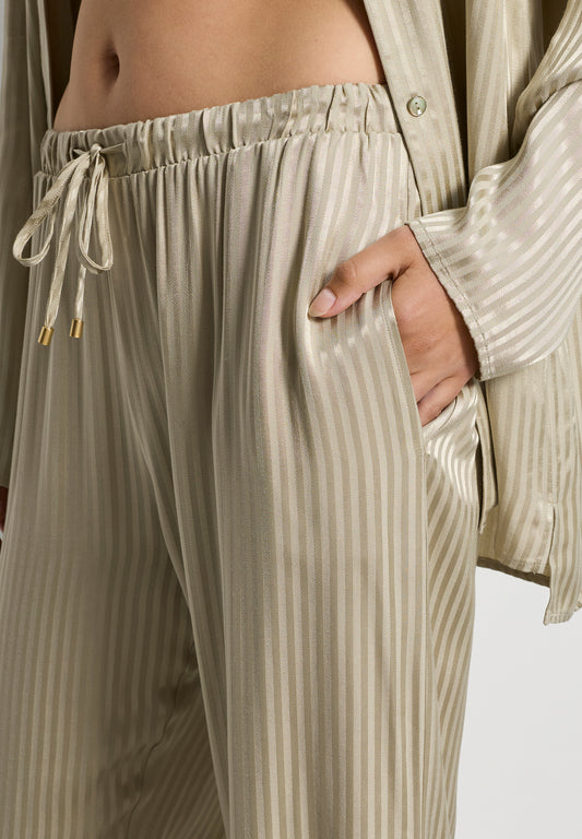 The Sleep & Lounge-Long Pants by HANRO in Olive Stem