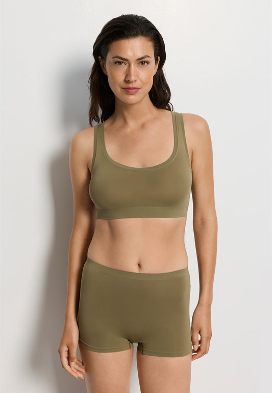 The Touch Feeling-Crop Top by HANRO in Covert Green
