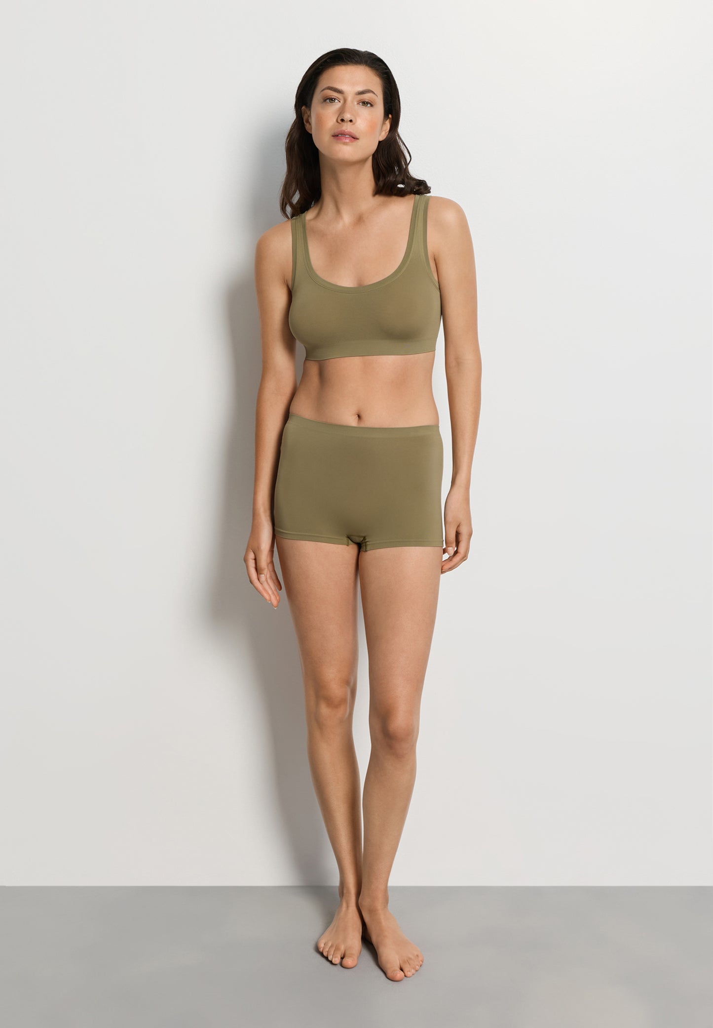 The Touch Feeling-Crop Top by HANRO in Covert Green