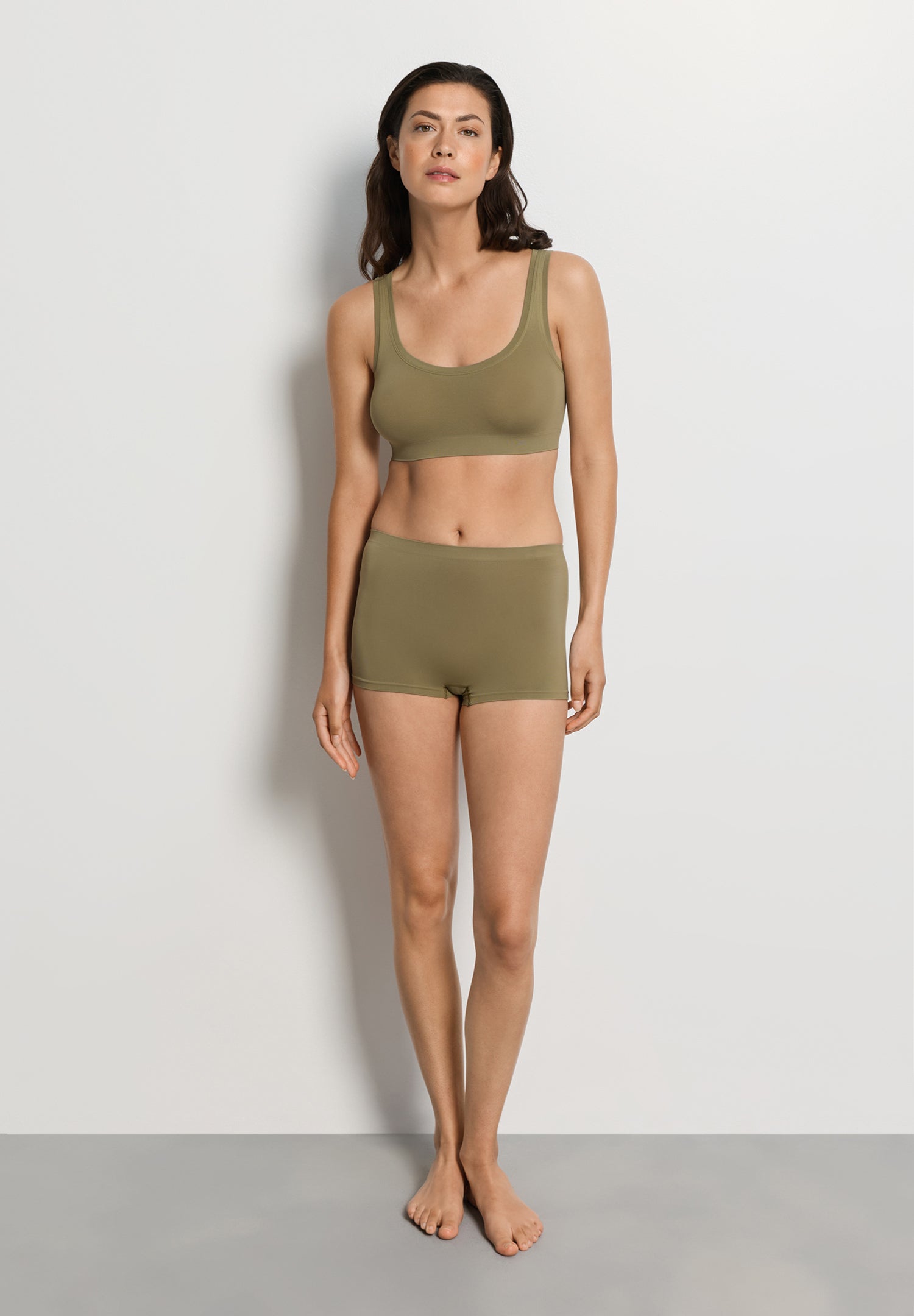 The Touch Feeling-Crop Top by HANRO in Covert Green