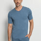 The Casuals-S/Slv Shirt V-Neck by HANRO in Retro Blue Melange