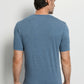 The Casuals-S/Slv Shirt V-Neck by HANRO in Retro Blue Melange