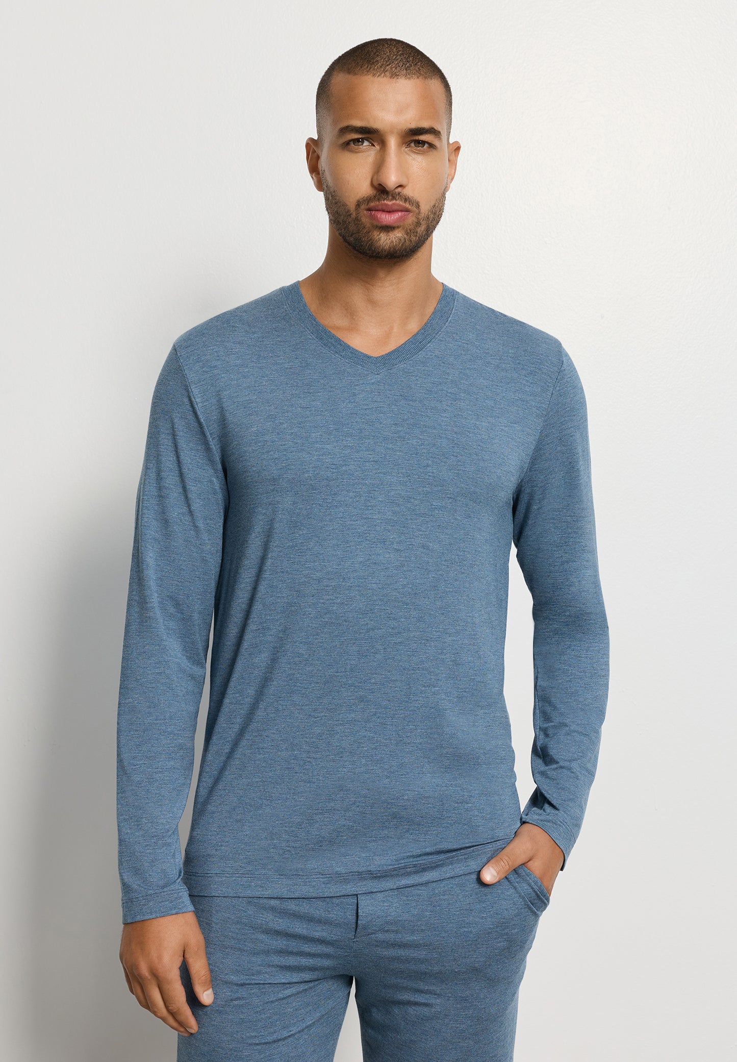 Casuals-L/Slv Shirt V-Neck