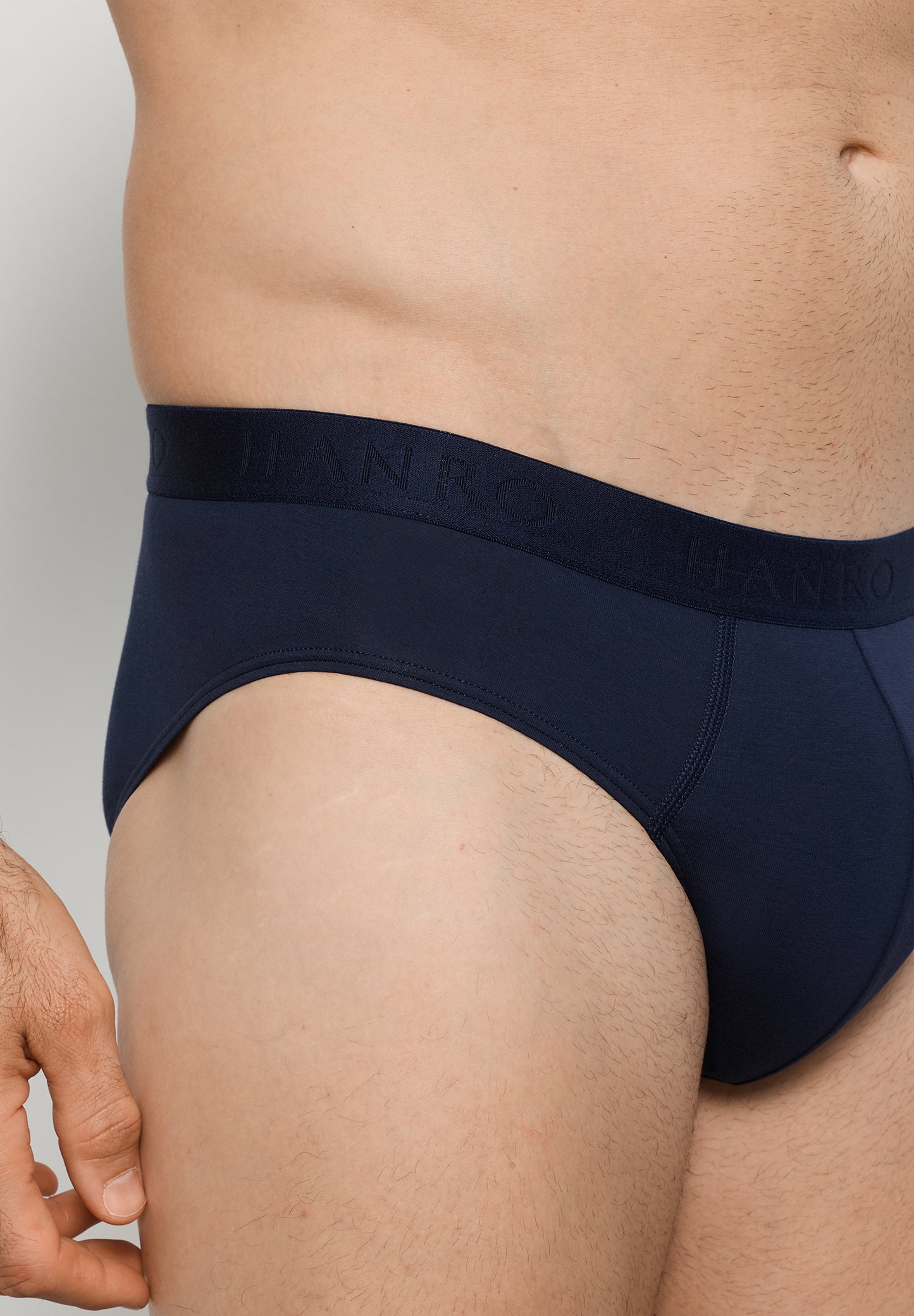 The Cotton Essentials-Briefs 2Pack by HANRO in Blue Lagoon / Deep Navy