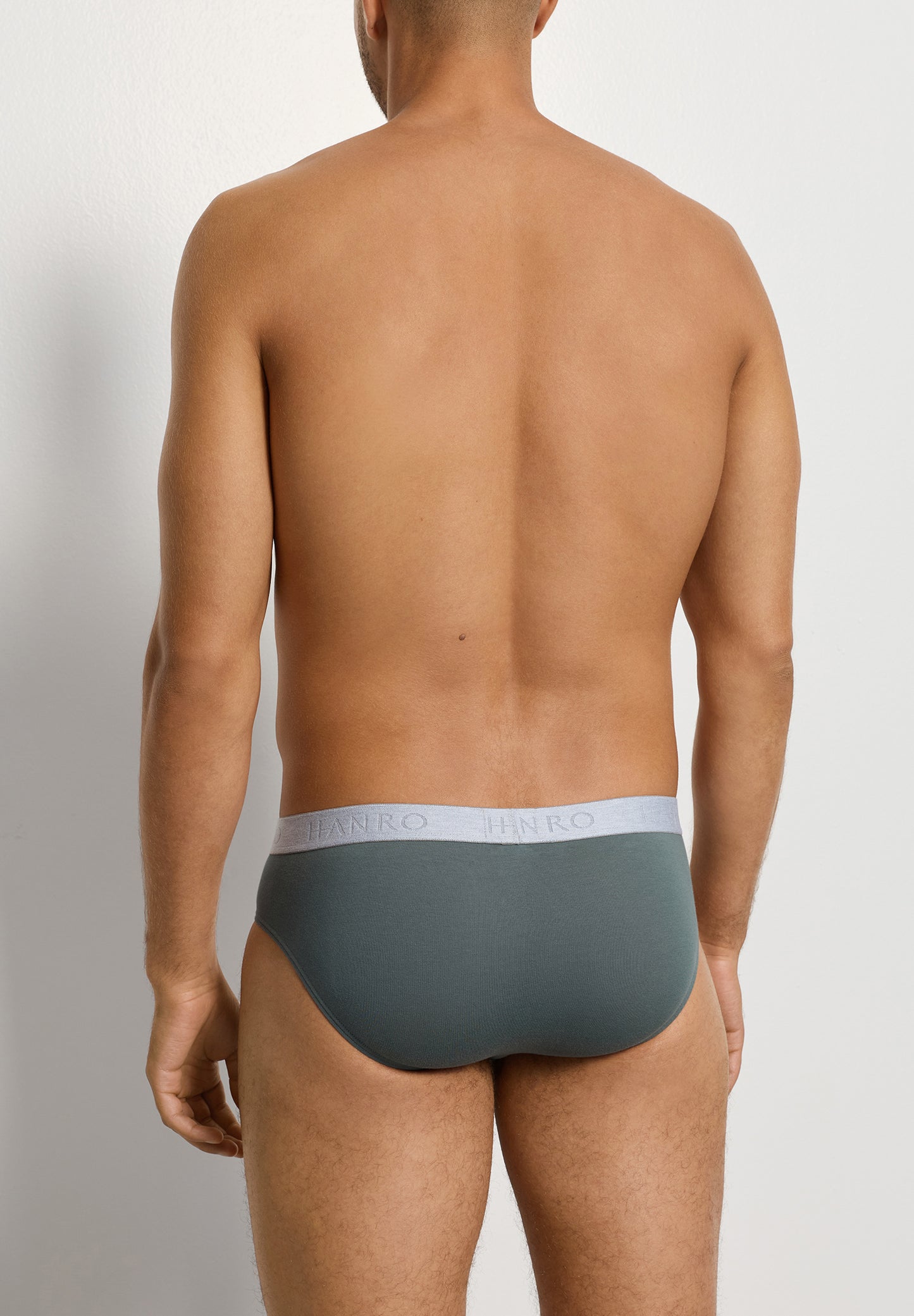 The Cotton Essentials-Briefs 2Pack by HANRO in Studio Green / Retro Blue