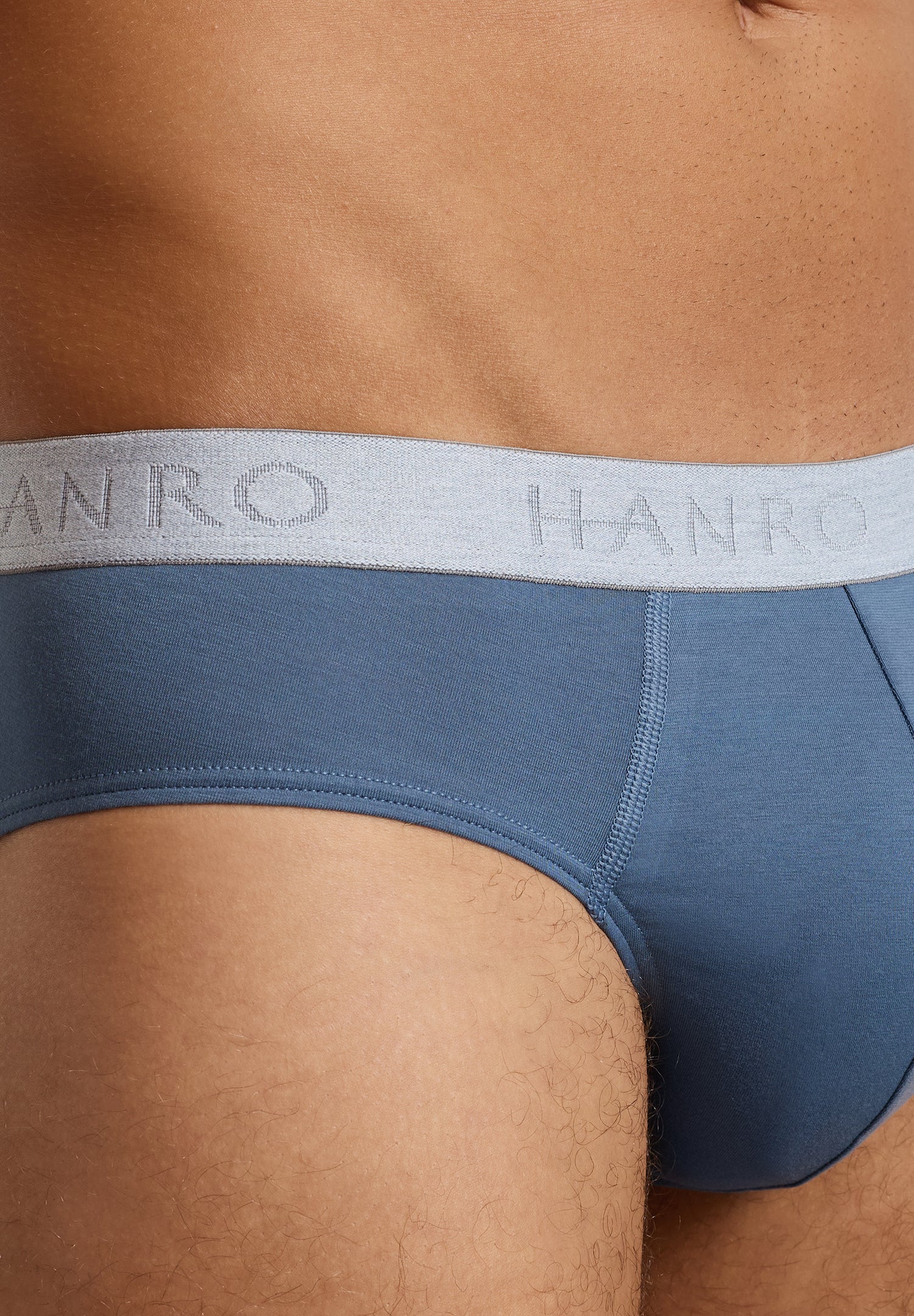 The Cotton Essentials-Briefs 2Pack by HANRO in Studio Green / Retro Blue