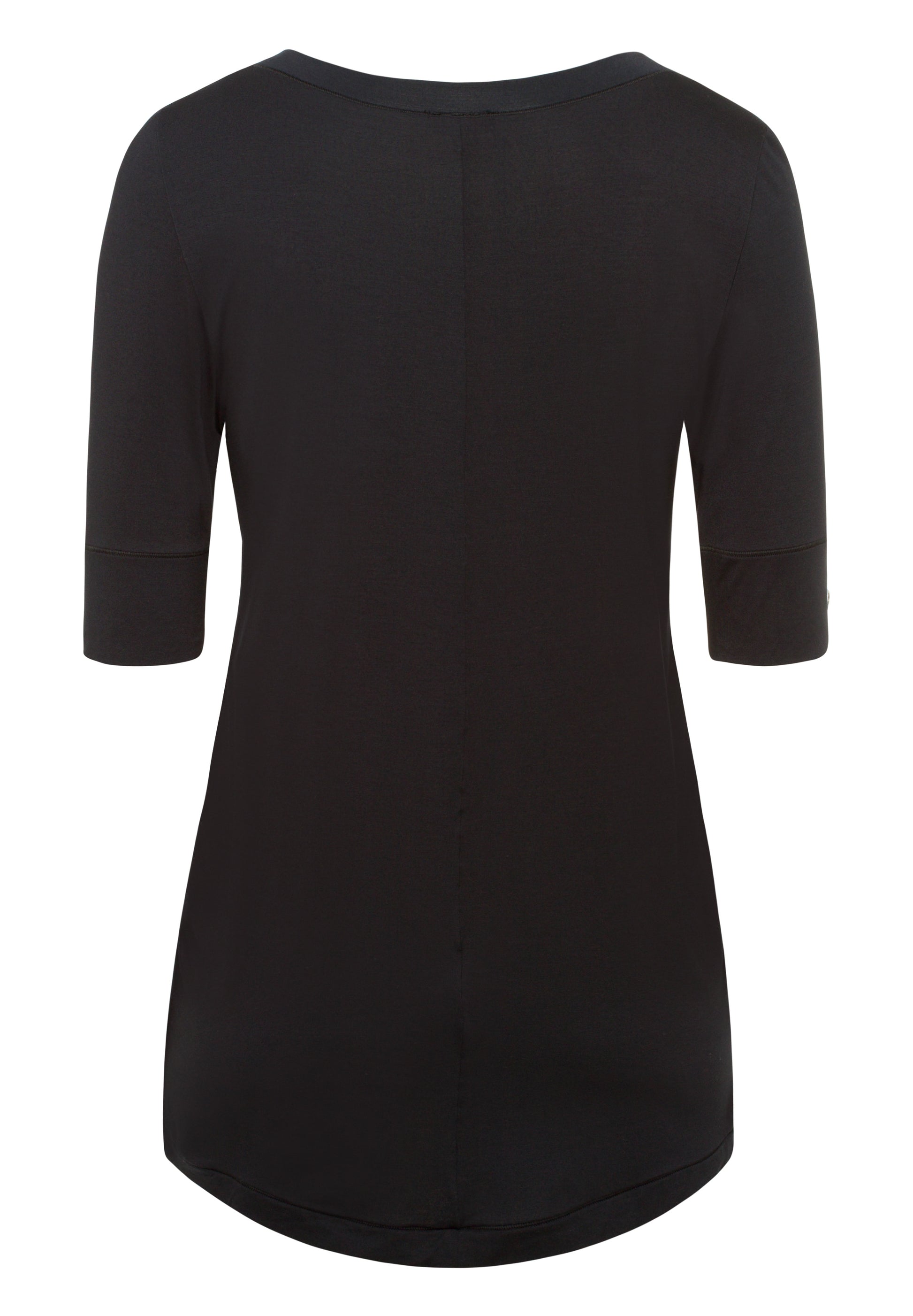 The Yoga-Short Sleeve Shirt By Hanro in Black