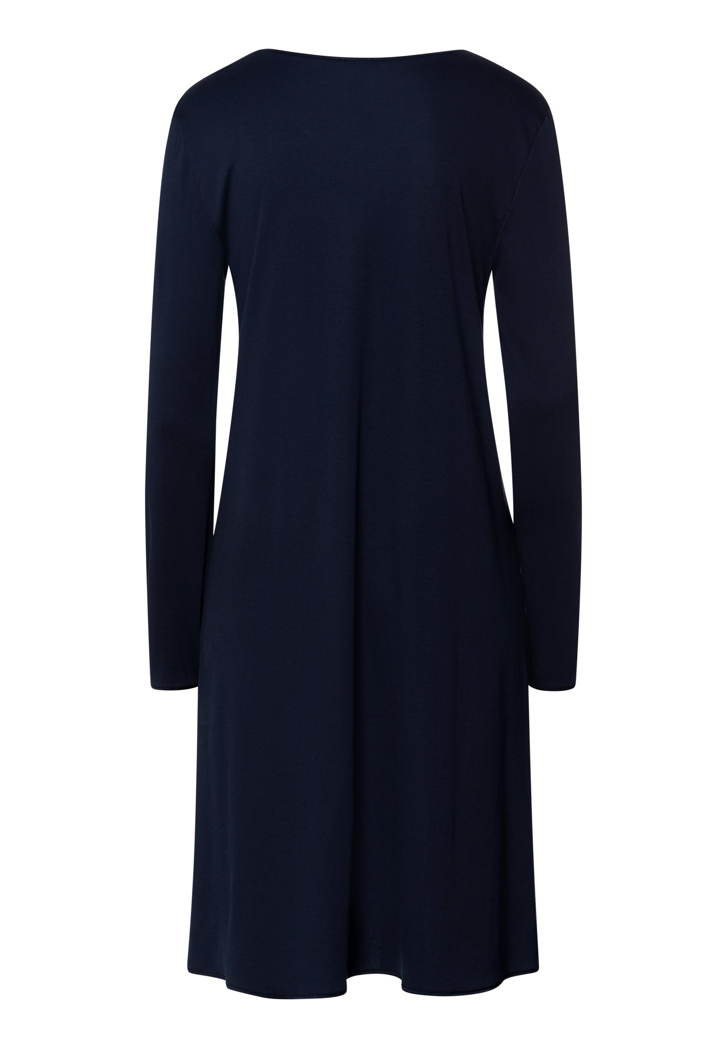The Cotton Silk-L/Slv Nightdress 100Cm By Hanro in Deep Navy