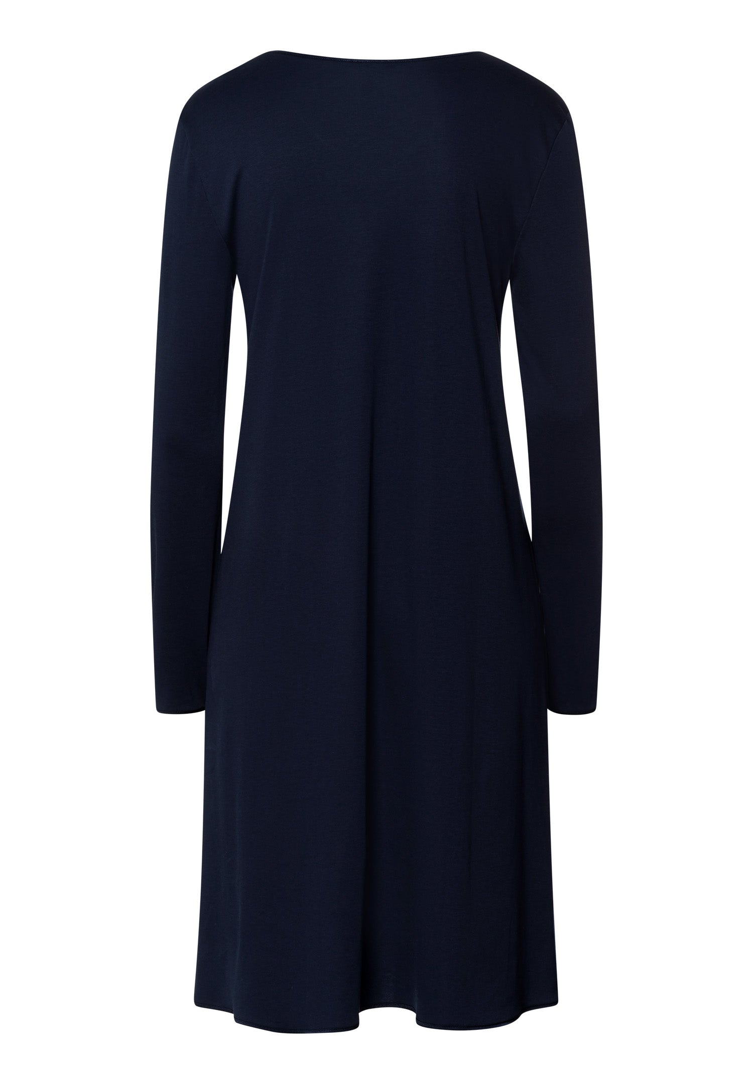 The Cotton Silk-L/Slv Nightdress 100Cm By Hanro in Deep Navy