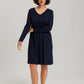 The Cotton Silk-L/Slv Nightdress 100Cm By Hanro in Deep Navy
