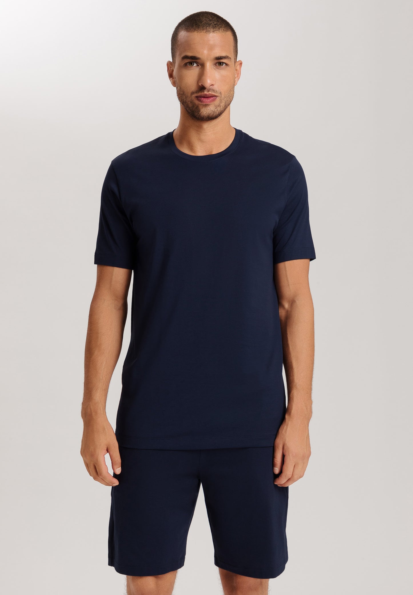 The Night & Day-Short Sleeve Shirt By Hanro in Deep Navy