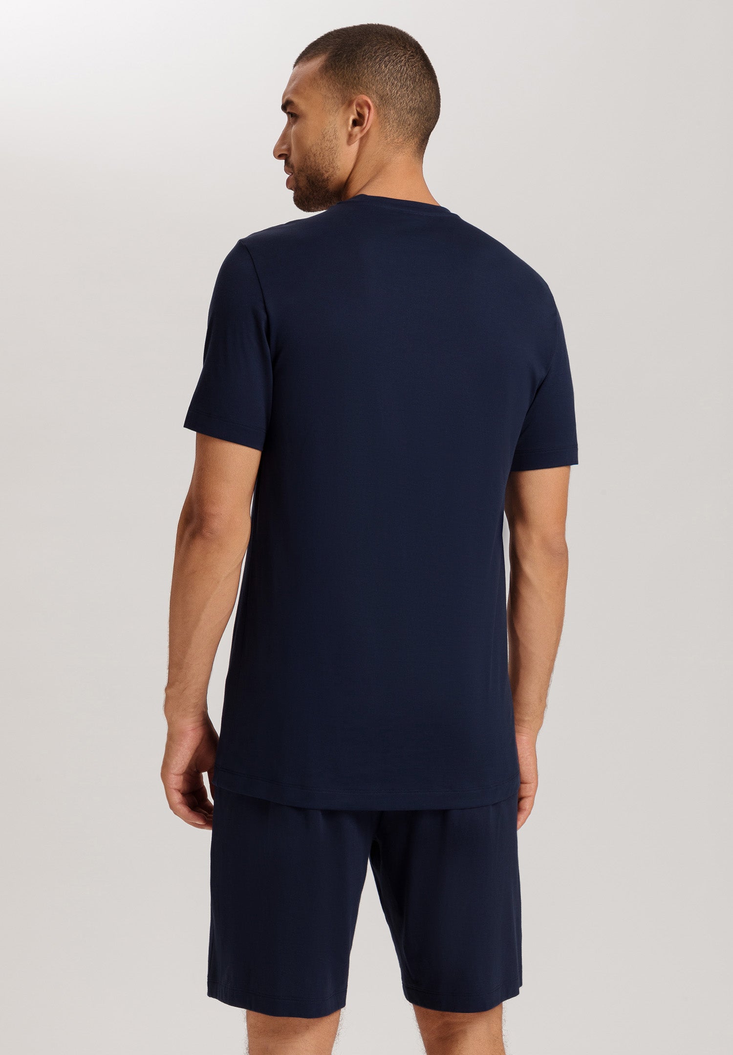 The Night & Day-Short Sleeve Shirt By Hanro in Deep Navy