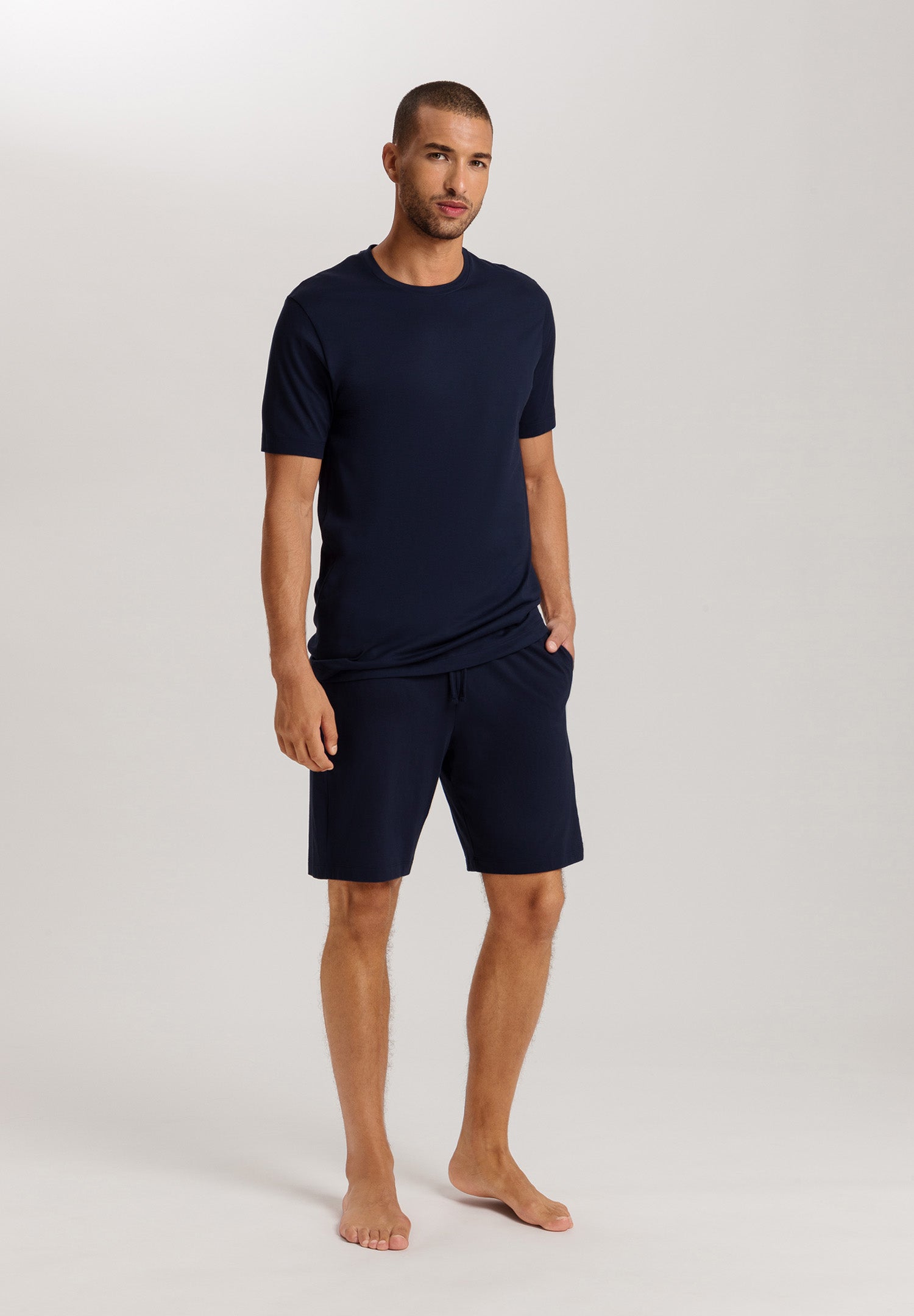 The Night & Day-Short Sleeve Shirt By Hanro in Deep Navy